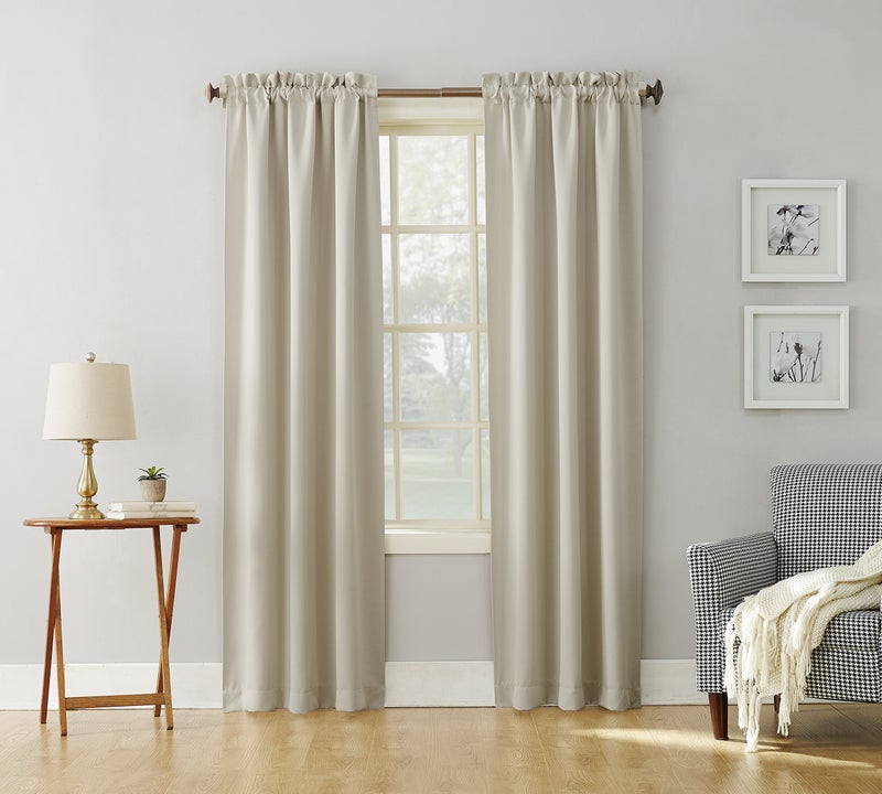 Sun Zero Easton Energy Saving Blackout Rod Pocket Curtain Panel, 40" x 95", Pearl - Image 5